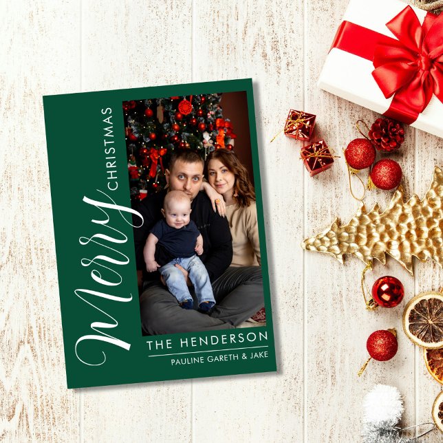 Elegant Modern Photo Holiday Card |Merry Christmas (Creator Uploaded)