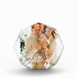 Elegant Modern Photo Merry Christmas Block