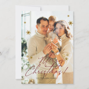 Elegant Modern Photo Merry Christmas Invitation