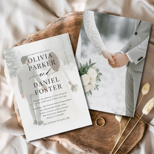 Elegant Modern Photo Overlay Wedding Invitation (Creator Uploaded)