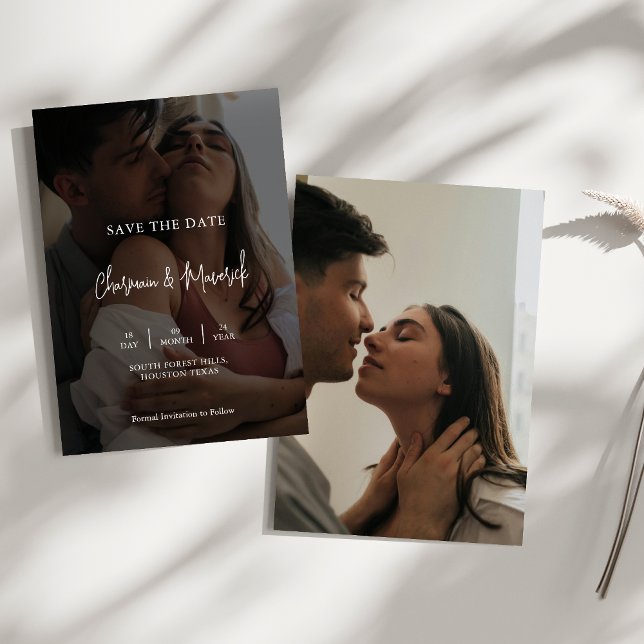 Elegant Modern Photo Overlay Wedding Save The Date (Creator Uploaded)
