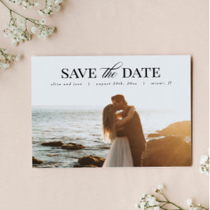 Elegant Modern Photo Save the Date Postcard