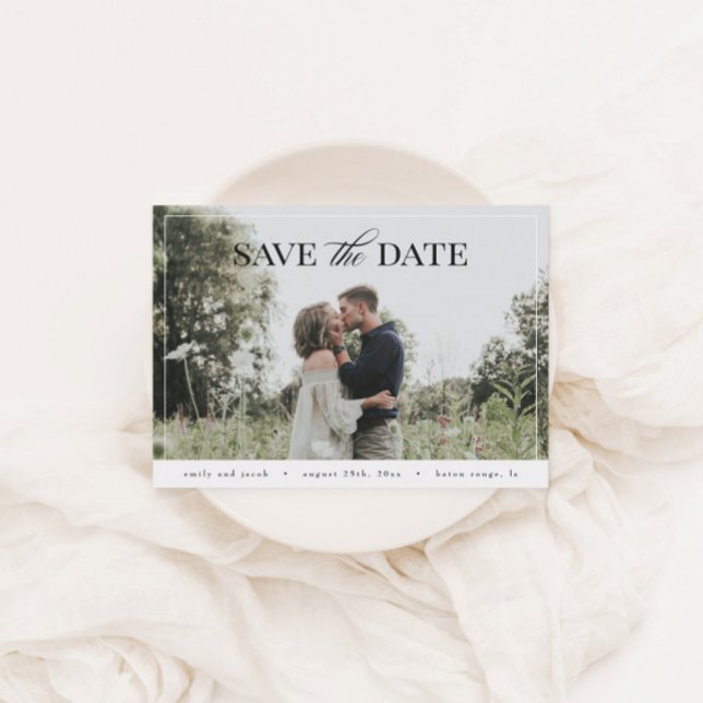 Elegant Modern Photo Save the Date Postcard (Creator Uploaded)