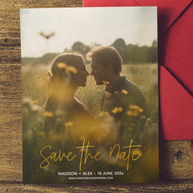Elegant Modern Photo Save the Date Postcard (Creator Uploaded)