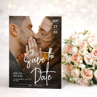 Elegant Modern Photo Save the Date Wedding Invitation