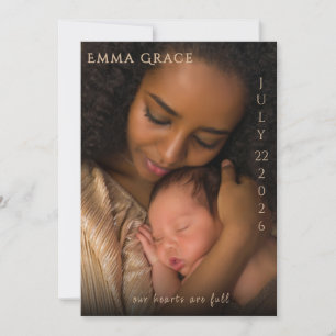 Elegant Modern Photo Script Birth Announcement