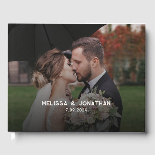 Elegant Modern Photo Wedding Guest Book