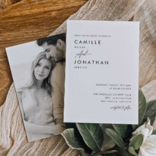 Elegant Modern Photo Wedding Invitation
