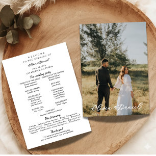 Elegant Modern Photo Wedding Program Template