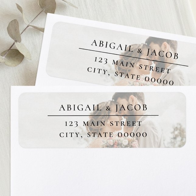 Elegant Modern Photo Wedding Return Address (Creator Uploaded)