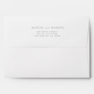 Elegant modern photo wedding return address  envelope