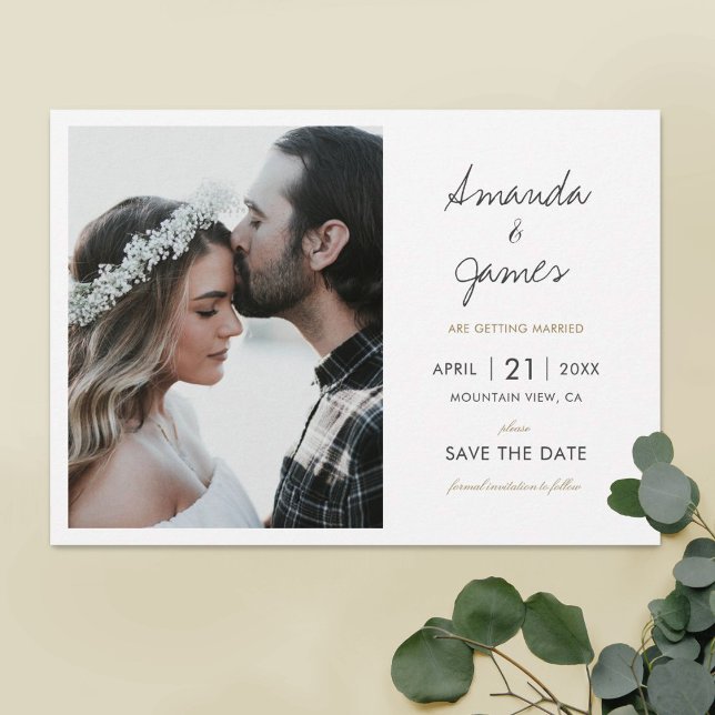 Elegant Modern Photo Wedding  Save The Date (Creator Uploaded)