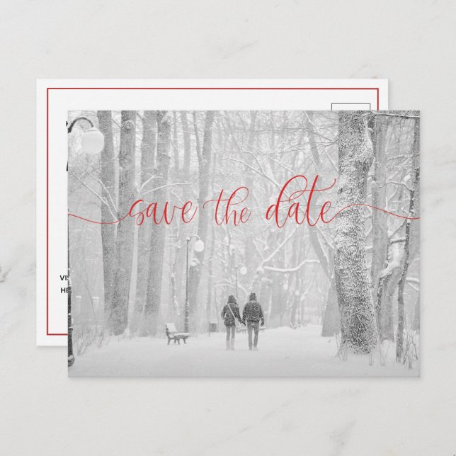 Elegant Modern Photo Wedding Save the Date Announc Announcement Postcard (Front/Back)