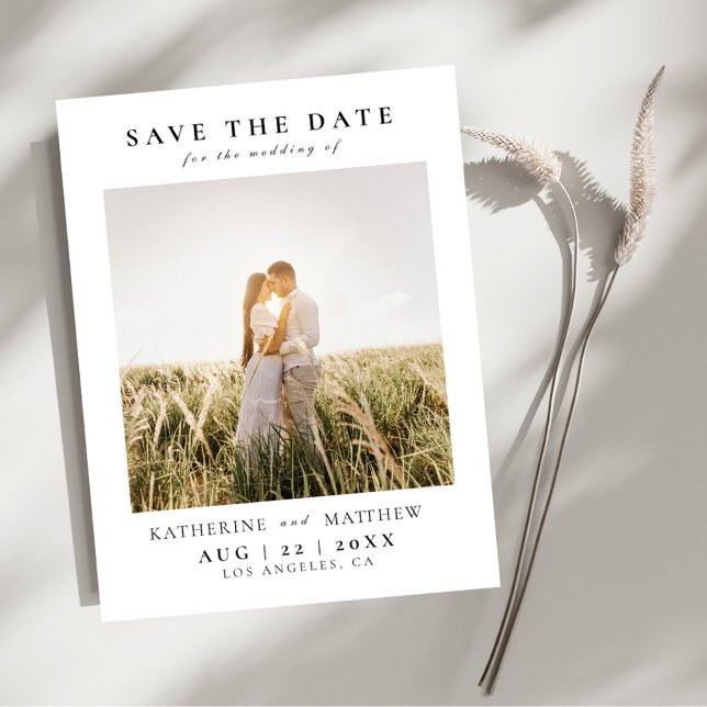Elegant Modern Photo Wedding Save The Date Announcement Postcard (Creator Uploaded)