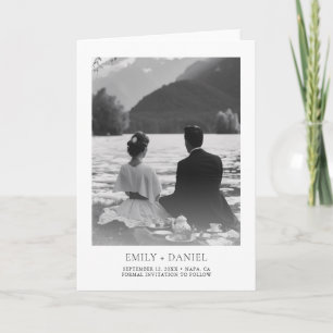 Elegant Modern Photo Wedding Save the Date Holiday Card