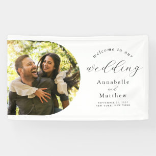 Elegant Modern Photo Wedding Welcome Banner