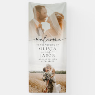 Elegant Modern Photo Wedding Welcome Banner