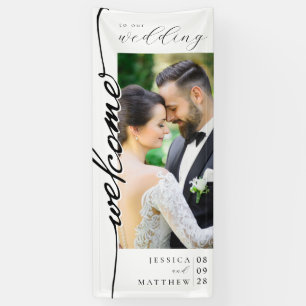 Elegant Modern Photo Wedding Welcome Banner