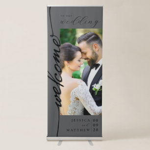 Elegant Modern Photo Wedding Welcome Retractable Banner