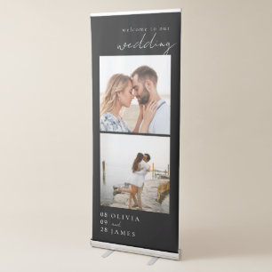 Elegant Modern Photo Wedding Welcome Retractable Banner