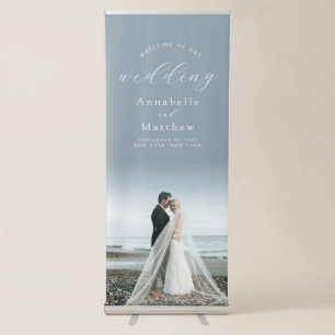 Elegant Modern Photo Wedding Welcome Retractable Banner