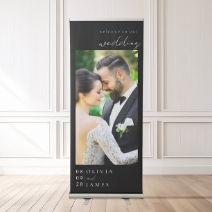 Elegant Modern Photo Wedding Welcome Retractable Banner