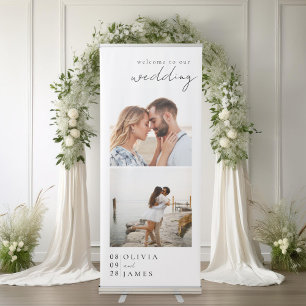 Elegant Modern Photo Wedding Welcome Retractable Banner