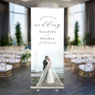 Elegant Modern Photo Wedding Welcome Retractable Banner