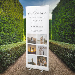 Elegant Modern Photo Wedding Welcome Retractable Banner