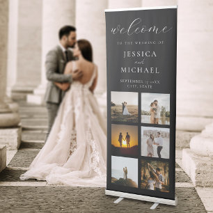 Elegant Modern Photo Wedding Welcome Retractable Banner