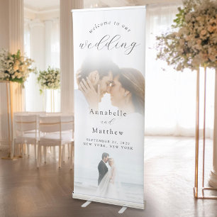 Elegant Modern Photo Wedding Welcome Retractable Banner