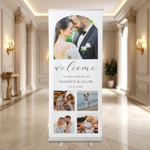 Elegant Modern Photo Wedding Welcome Retractable Banner