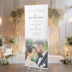 Elegant Modern Photo Wedding Welcome Retractable Banner
