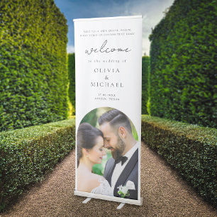 Elegant Modern Photo Wedding Welcome Retractable Banner