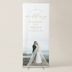 Elegant Modern Photo Wedding Welcome Retractable Banner