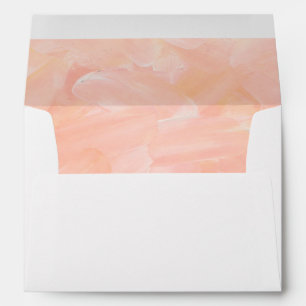 Elegant modern pink blush brushstrokes wedding envelope