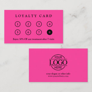Elegant Modern Pink Branded Company Business Logo Loyalty Card