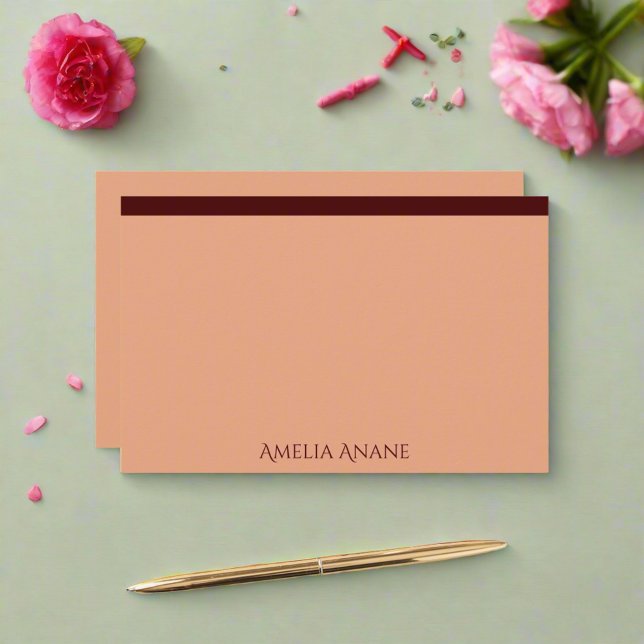 Elegant Modern Pink & Dark Red Typography Name   Stationery (Creator Uploaded)