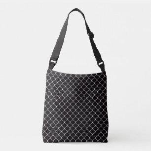 Elegant Modern Pink Fence Chain Pattern Crossbody Bag