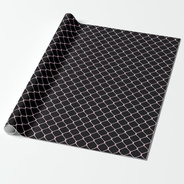 Elegant Modern Pink Fence Chain Pattern | Wrapping Paper (Unrolled)