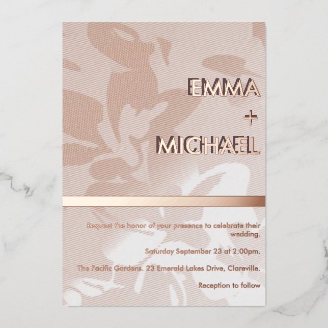Elegant Modern Pink Gold Foil Invitation (Front)