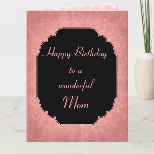 Elegant modern pink Happy Birthday Mum Card (Front)