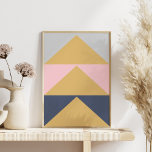 Elegant Modern Pink Navy Blue Gold Shapes Wall Art<br><div class="desc">Elegant Modern Pink Navy Blue Gold Shapes Wall Art</div>