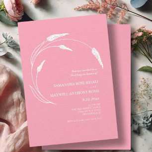 Elegant Modern Pink Wedding Invitation