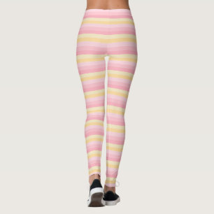 Elegant Modern Pink Yellow White Colors Trendy Leggings