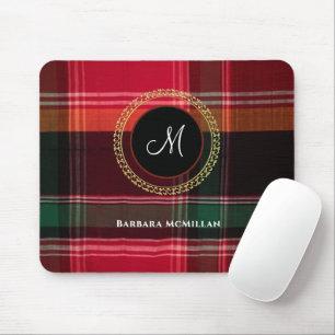 Elegant Modern Plaid Madras Personalise Mouse Mat