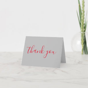 Elegant Modern Plain Handwriting Floral Thank You Card