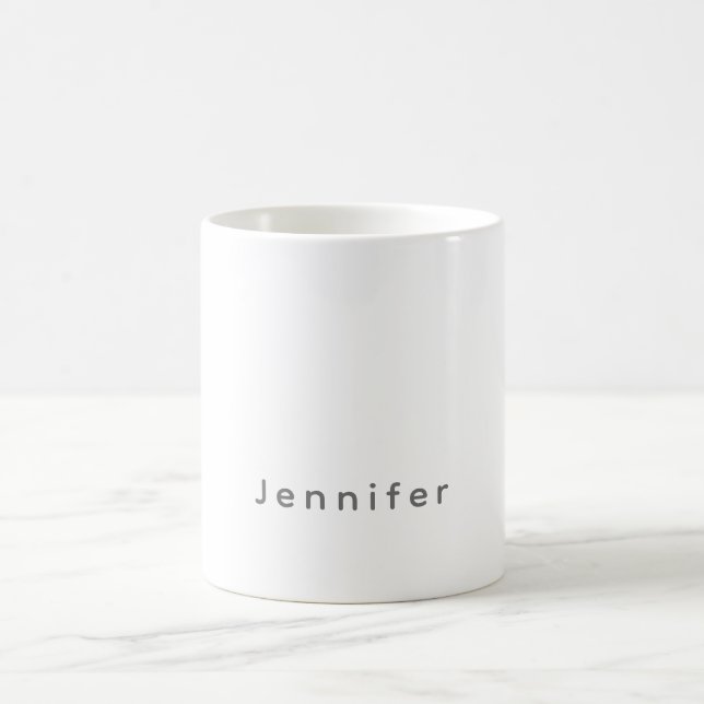 Elegant Modern Plain Professional Own Name Coffee Mug (Center)
