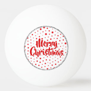 Elegant Modern Polka Dots -Red- Customise BG Ping Pong Ball