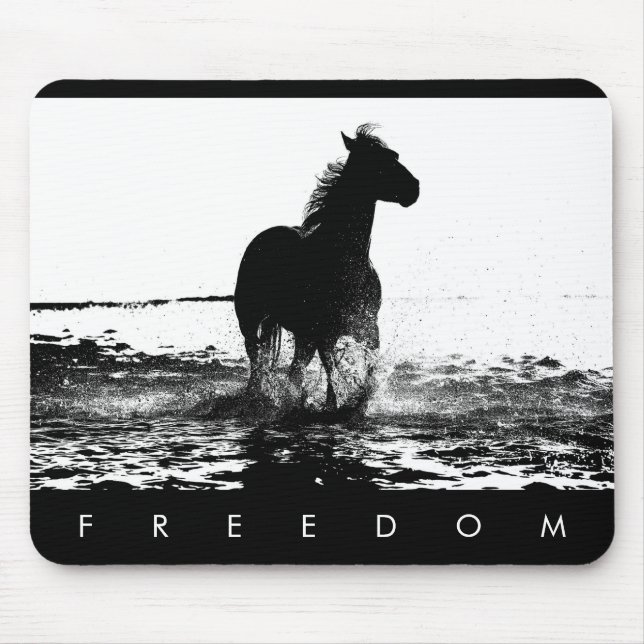 Elegant Modern Pop Art Running Horse Freedom Mouse Mat (Front)